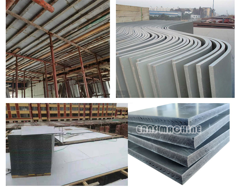 M&aacute;quina para fabricar tableros de encofrado de PVC