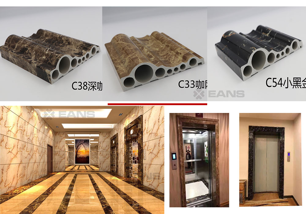 Hoja de m&aacute;rmol artificial de PVC.